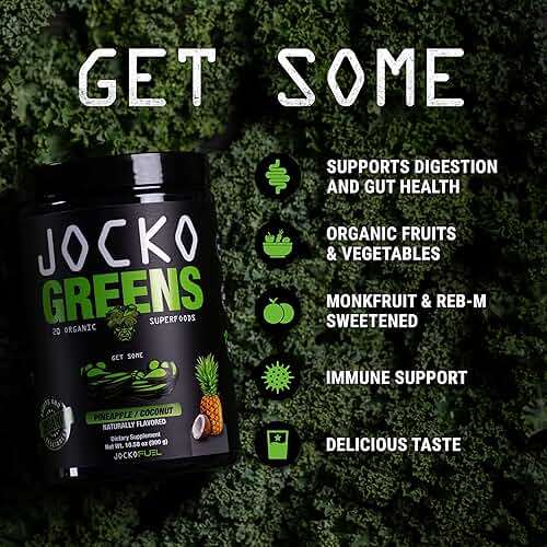 Jocko Fuel Daily Greens Powder - Premium Organic Greens Superfood Powder for Gut Health, Digestion, Bloating, Immune Support with Spirulina, Chlorella, Digestive Enzymes, & Probiotics - 30 Servings - Image 4