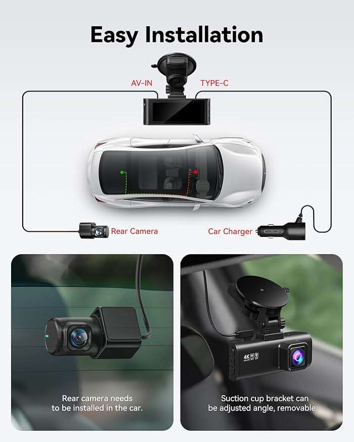REDTIGER 4K Dash Cam Front Rear, STARVIS 2 Sensor, Free Card Included, 5.8GHz WiFi-20MB/s Fast Download, Dash Camera for Cars with GPS, WDR Night Vision, 170°Wide Angle, 24H Parking Mode(F7NP) - Image 8