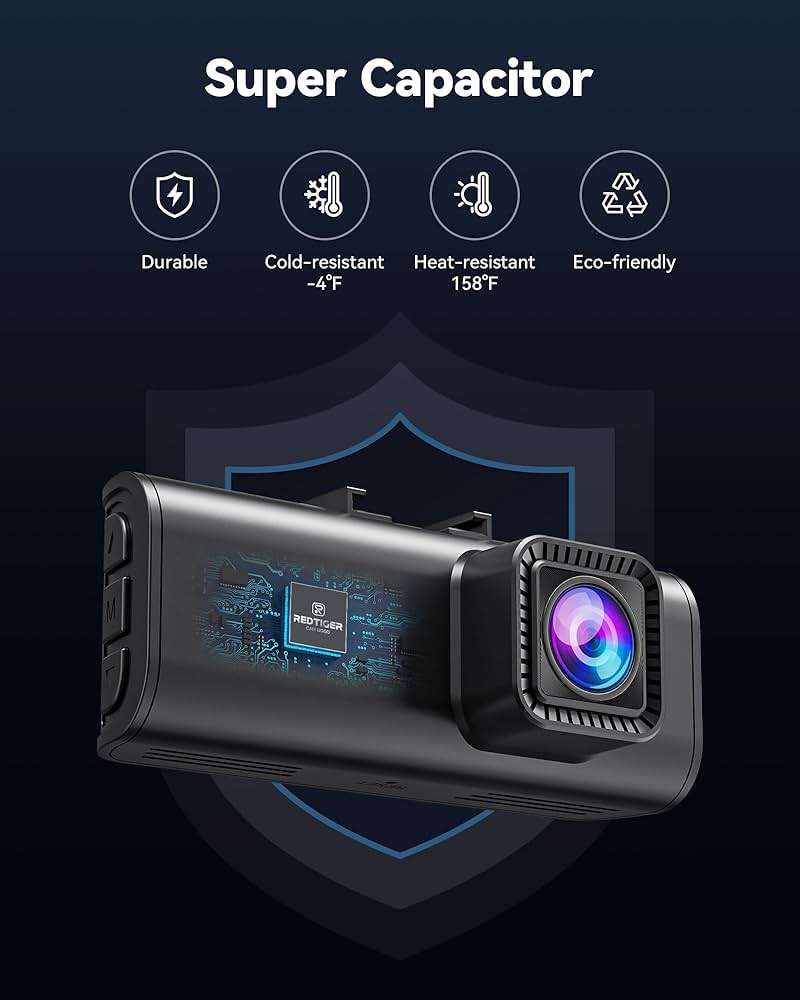 REDTIGER 4K Dash Cam Front Rear, STARVIS 2 Sensor, Free Card Included, 5.8GHz WiFi-20MB/s Fast Download, Dash Camera for Cars with GPS, WDR Night Vision, 170°Wide Angle, 24H Parking Mode(F7NP) - Image 9