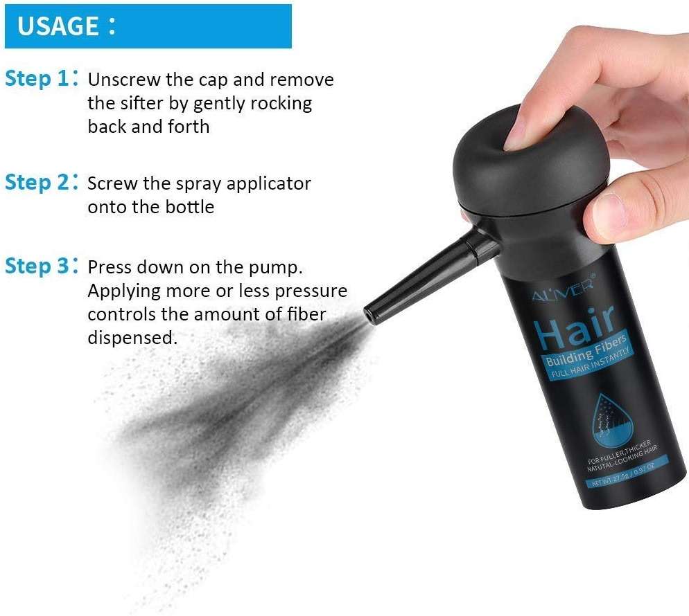 Hair Fibers for Thinning Hair With Spray,Undetectable Natural Formula,Thicker Fuller Hair in 15 Seconds,Instantly Conceal & Thicken Thinning or Balding Hair Areas,For Men&Women,Black - Image 6