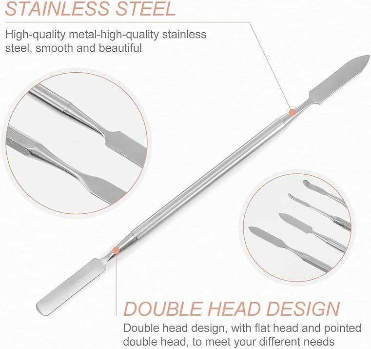 4Pcs Stainless Steel Depotting Spatula Makeup Spatula Tool Make Up Accessories for Makeup Cosmetics Mixing - Image 3