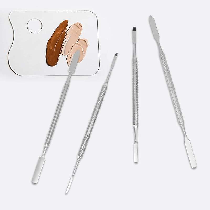 4Pcs Stainless Steel Depotting Spatula Makeup Spatula Tool Make Up Accessories for Makeup Cosmetics Mixing - Image 4