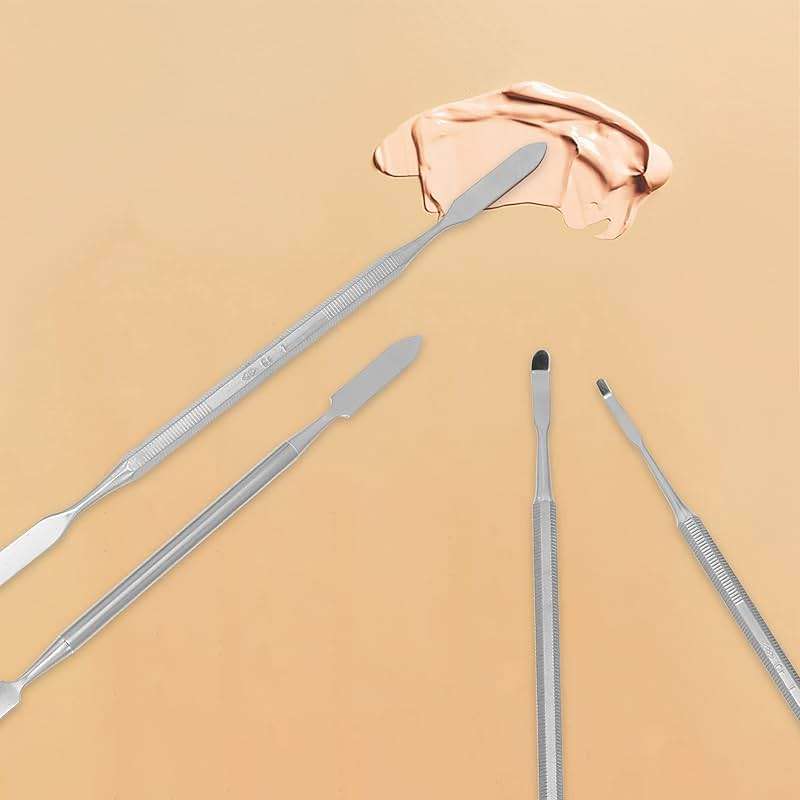 4Pcs Stainless Steel Depotting Spatula Makeup Spatula Tool Make Up Accessories for Makeup Cosmetics Mixing - Image 5
