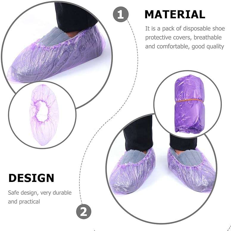 Healifty 200Pcs Shoe Covers Indoors Disposable Shoe Cover Waterproof Non- Slip Shoes Protectors Covers - Image 5
