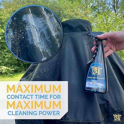 Marine 31 Mildew Stain Remover Gel Cleaner Kit | Removes Stains from Boats, Homes, Patios, Bathrooms, & Showers | Includes Interior Scrub Brush & Microfiber Towels | M31-375KITGEL-1 | 20oz - Image 3