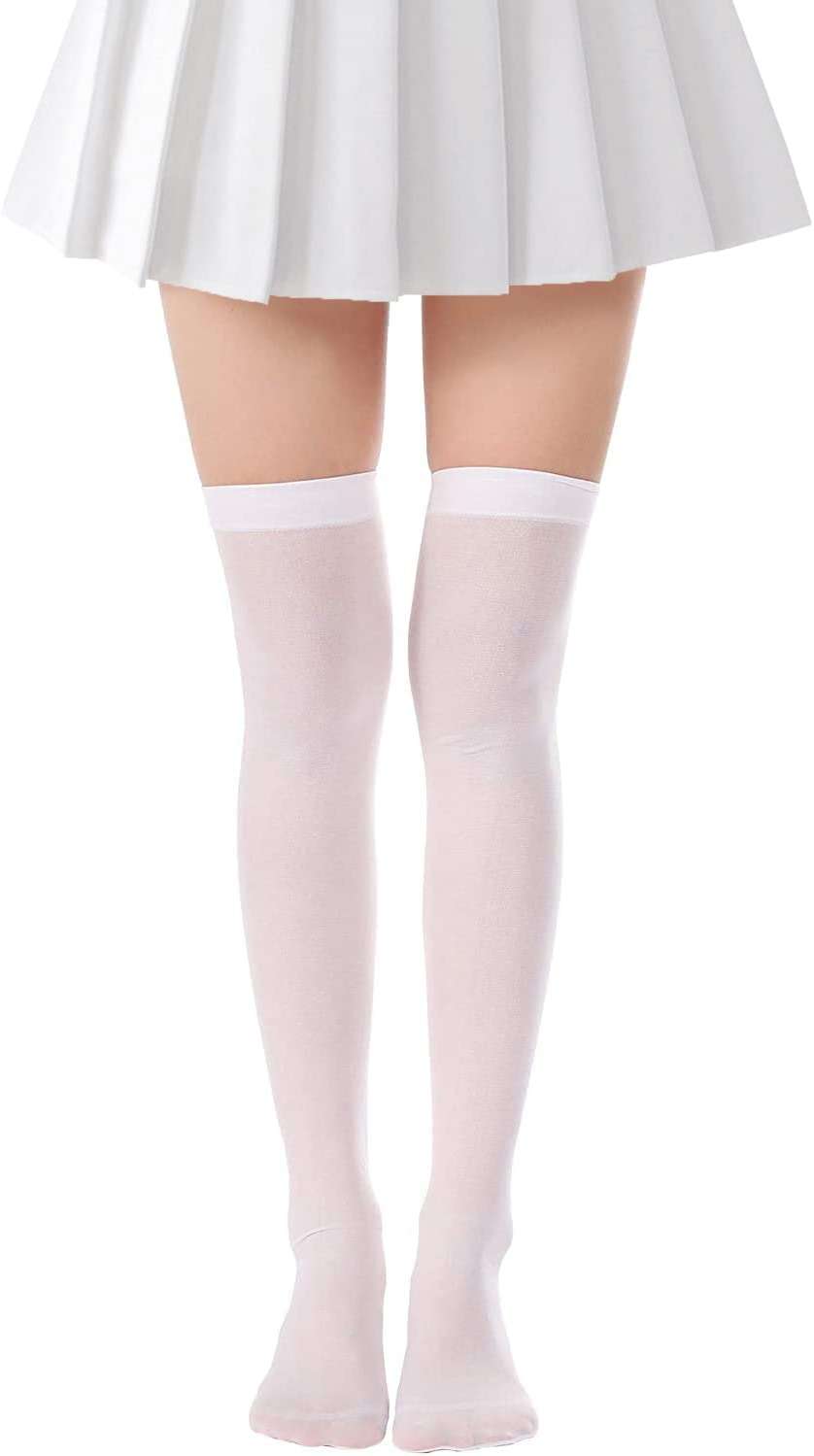 Lastclream Women Costume Thigh High Silk Stockings for Woman 80D Semi Opaque Over Knee Socks Cosplay Knee High Hosiery - Image 1
