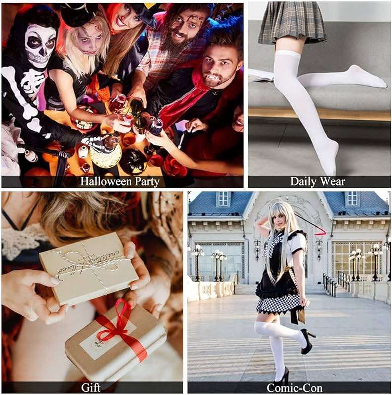 Lastclream Women Costume Thigh High Silk Stockings for Woman 80D Semi Opaque Over Knee Socks Cosplay Knee High Hosiery - Image 5