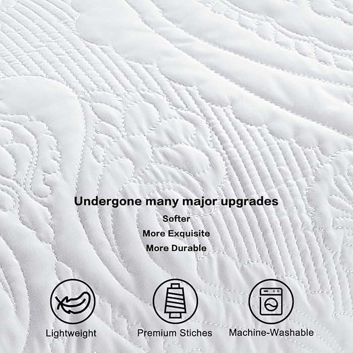 BOSOWOS Quilted Pillow Shams Set of 2, Decorative Microfiber Queen Bed Pillow Shams, Soft Breathable Pillow Covers with Envelope Closure (White, 2Pcs:20 x 30inch) - Image 5