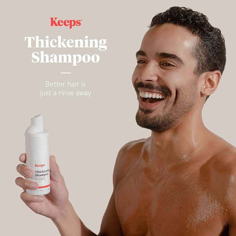 Keeps Thickening Shampoo for Men - Anti-Thinning Hair Care with Biotin, Caffeine & Saw Palmetto - Color-Safe Men's Volumizing Shampoo - DHT-Blocker - for Fuller, Thicker Looking Hair - 8 Oz - Image 3