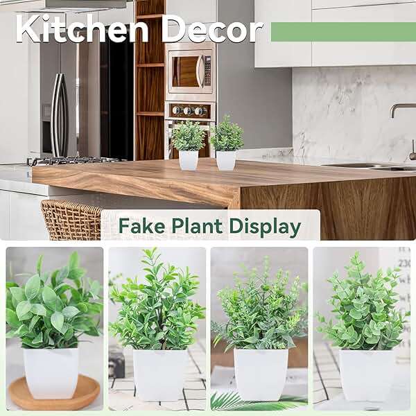 Der Rose 4 Pack Fake Plants Mini Artificial Greenery Potted Plants for Home Decor Indoor Office Table Room Farmhouse Bathroom Decor - Image 4