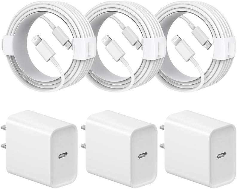iPhone 14 13 12 11 Charger Fast Charging iPhone Fast Charger 3-Pack 20W iPad Charger 6FT C Chargers Fast Charging Cord Whit iPhone 14/14 Pro Max/13 Pro/13/12 Mini/12 Pro Max/11 Pro Max/Xs and iPad - Image 1