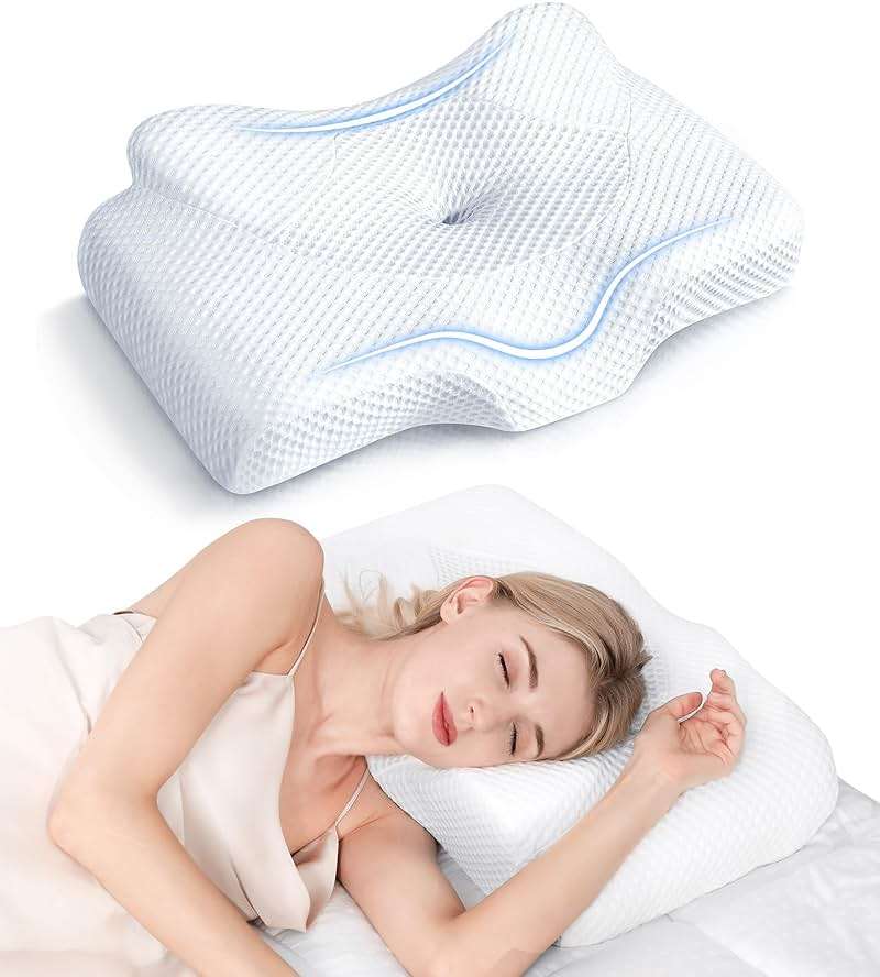 Osteo Cervical Pillow for Neck Pain Relief, Hollow Design Odorless Memory Foam Pillows with Cooling Case, Adjustable Orthopedic Bed Pillow for Sleeping, Support for Side Back Sleepers - Image 1