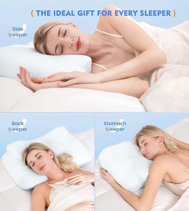 Osteo Cervical Pillow for Neck Pain Relief, Hollow Design Odorless Memory Foam Pillows with Cooling Case, Adjustable Orthopedic Bed Pillow for Sleeping, Support for Side Back Sleepers - Image 7