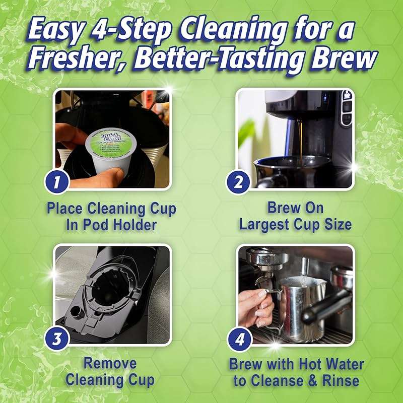 Quick & Clean [12-Pack] Keurig Cleaning Pods - K Cup Cleaner Pod For Keurig - 2.0 Coffee Machine Compatible, Removes Stains, Non-Toxic and Eco-Friendly - Image 3