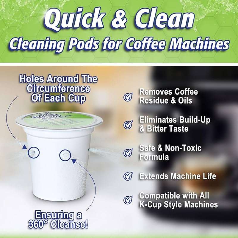 Quick & Clean [12-Pack] Keurig Cleaning Pods - K Cup Cleaner Pod For Keurig - 2.0 Coffee Machine Compatible, Removes Stains, Non-Toxic and Eco-Friendly - Image 5