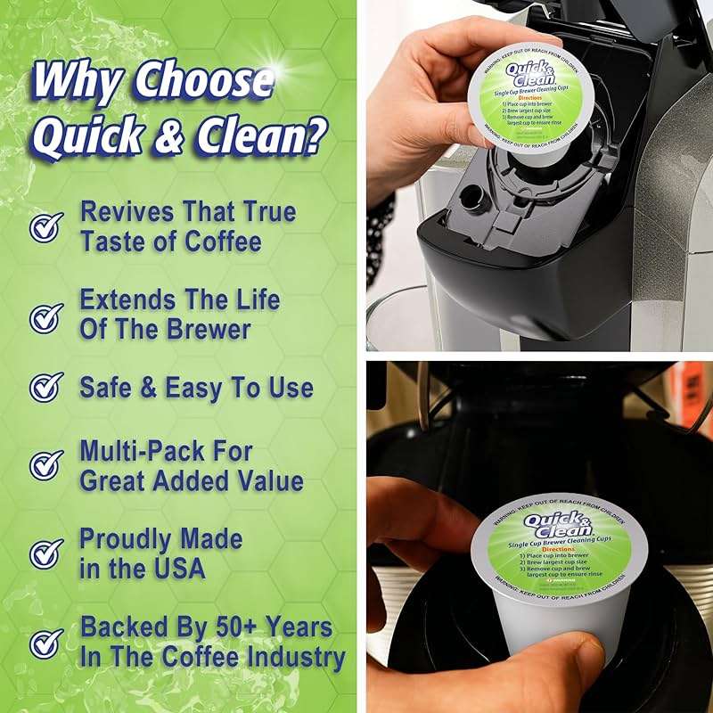 Quick & Clean [12-Pack] Keurig Cleaning Pods - K Cup Cleaner Pod For Keurig - 2.0 Coffee Machine Compatible, Removes Stains, Non-Toxic and Eco-Friendly - Image 6