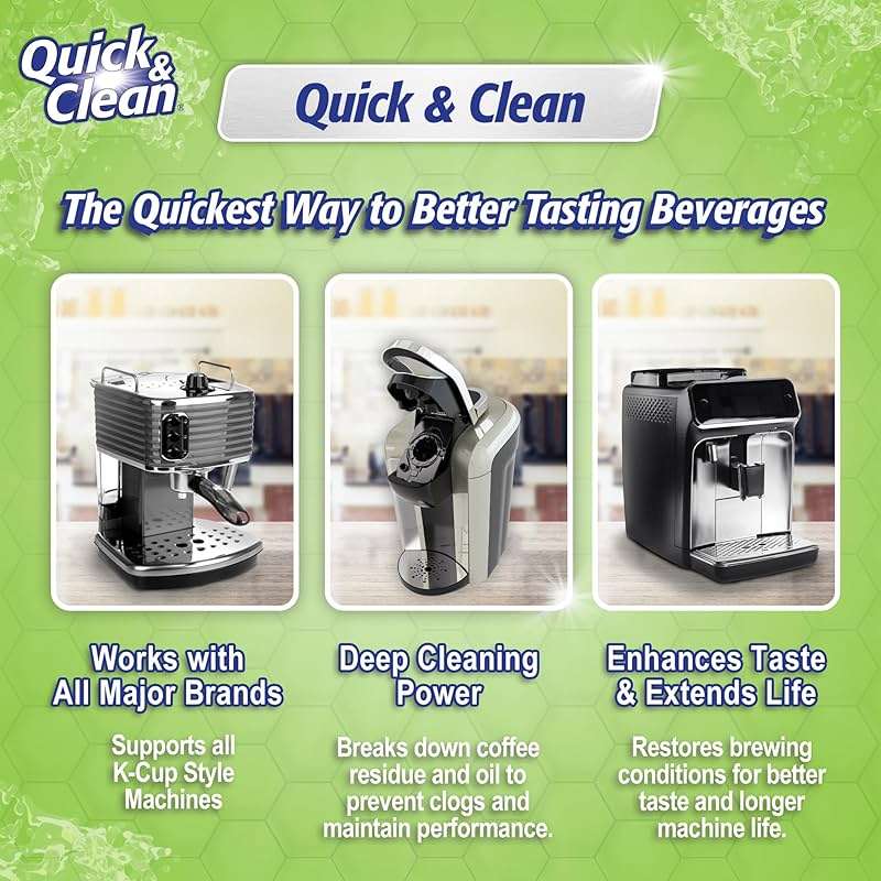 Quick & Clean [12-Pack] Keurig Cleaning Pods - K Cup Cleaner Pod For Keurig - 2.0 Coffee Machine Compatible, Removes Stains, Non-Toxic and Eco-Friendly - Image 7