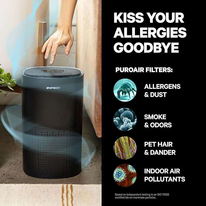 PuroAir 240 HEPA Air Purifiers for Home Pets Air Cleaner up to 1,000 Ft² - HEPA Filter + CarbonTech up to 500X Stronger - Cleans Air Fast - Auto, Sleep Modes Air Purifiers for Bedroom, Office, Dorm - Image 4
