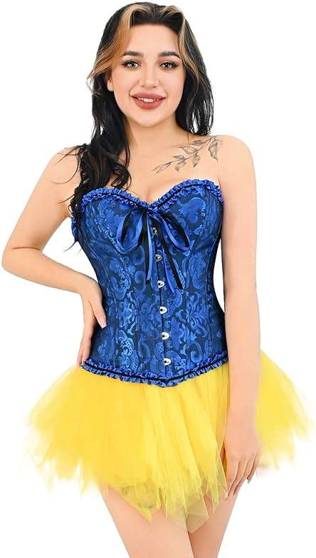 frawirshau Women's Renaissance Corset Top,lace up Corset Costume for Renaissance Fair Halloween Pirate Gothic Vintage Cosplay - Image 2