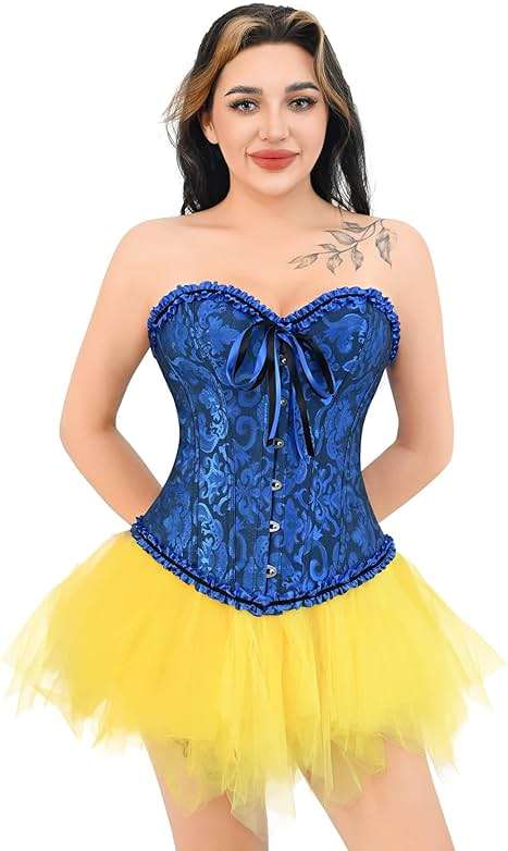 frawirshau Women's Renaissance Corset Top,lace up Corset Costume for Renaissance Fair Halloween Pirate Gothic Vintage Cosplay - Image 4