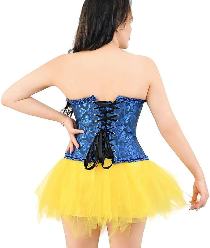 frawirshau Women's Renaissance Corset Top,lace up Corset Costume for Renaissance Fair Halloween Pirate Gothic Vintage Cosplay - Image 5