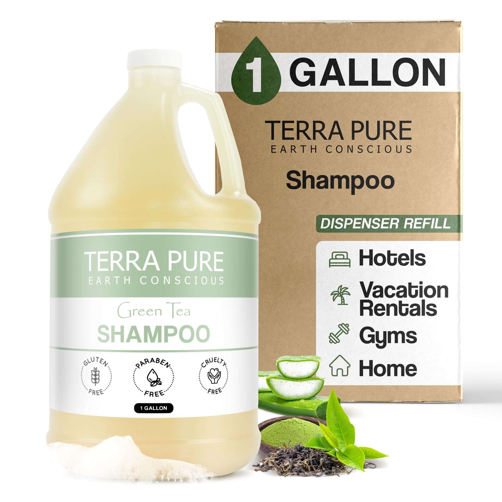 Terra Pure Hotel Shampoo | 1 Gallon | For Hospitality & Vacation Rentals to Refill Dispensers | (Single Gallon) - Image 1
