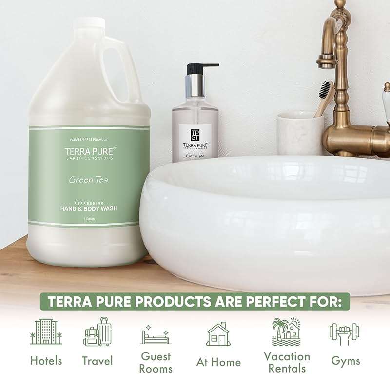 Terra Pure Hotel Body Wash/Hand Soap | One Gallon | Designed to Refill Soap Dispensers (Set of 1) - Image 3