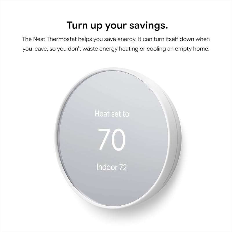 Google Nest Thermostat - Smart Thermostat for Home - Programmable Wifi Thermostat - Snow (Renewed) - Image 2