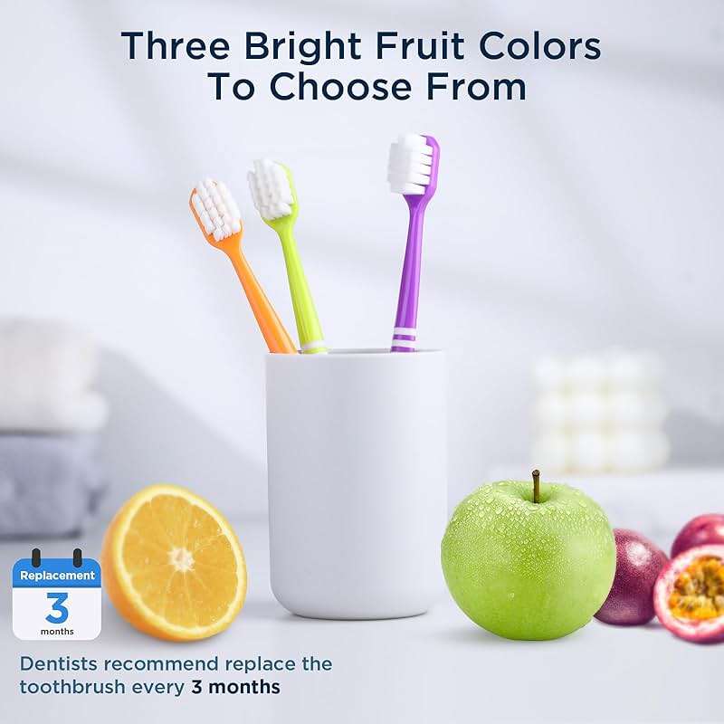 Oralphi Extra Soft Toothbrush for Sensitive Gums, Wide Head Soft Bristle Toothbrush with 10000 Soft Flossing Micro Nano Bristles for Adults, Pregnant Women, Elderly, Braces - Image 8