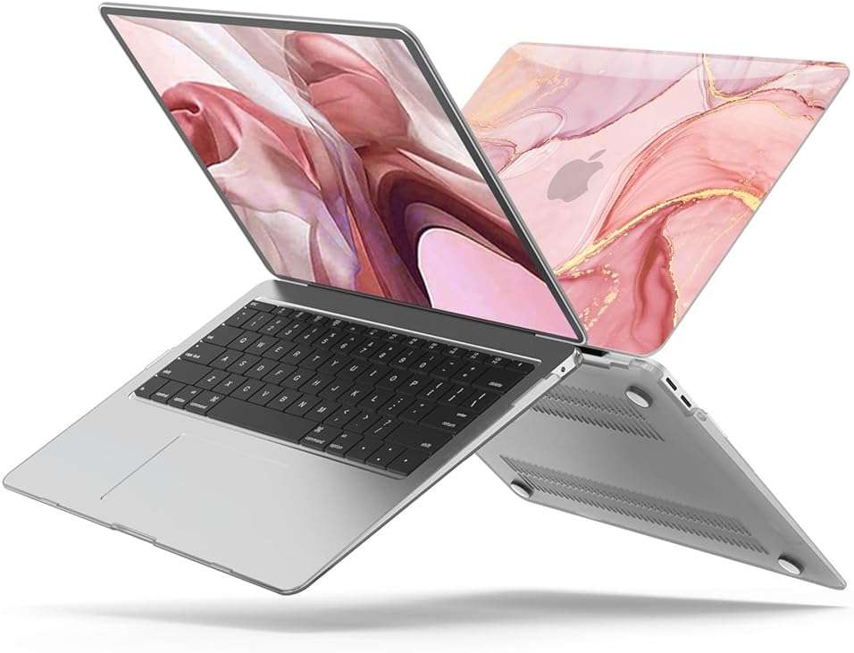 B BELK Compatible with MacBook Air 13 inch Case 2021 2020 2019 2018 M1 A2337 A2179 A1932 Touch ID,Plastic Laptop Hard Shell+2 Keyboard Cover+Screen Protector for MacBook Air 13.3 inch Case,Pink Marble - Image 9