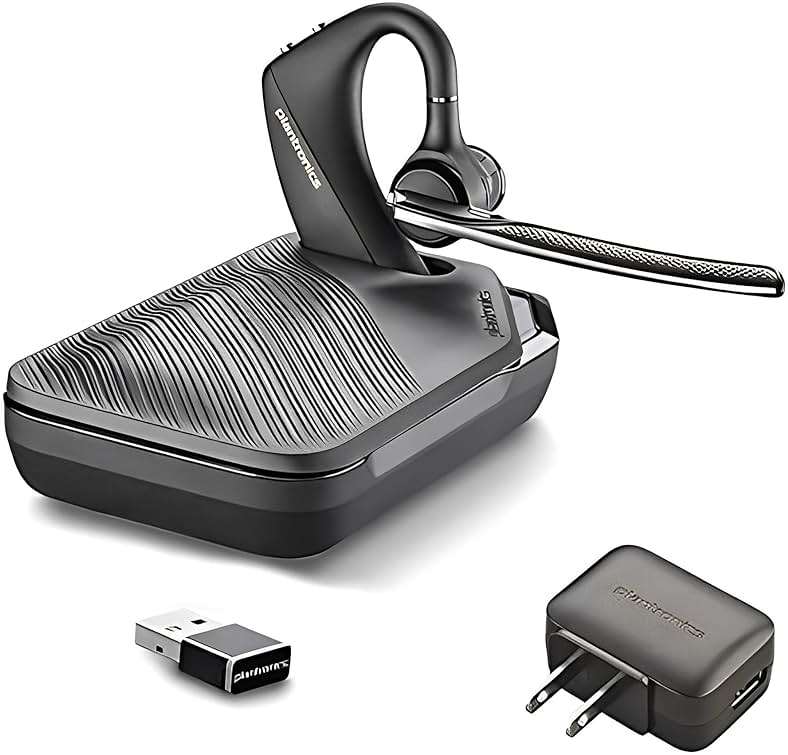 Plantronics Voyager 5200-UC Bluetooth Headset Bundle w/Bonus Wall Charger #206110-01-B | for Smartphones PC MAC Using RingCentral Software or App - Image 1