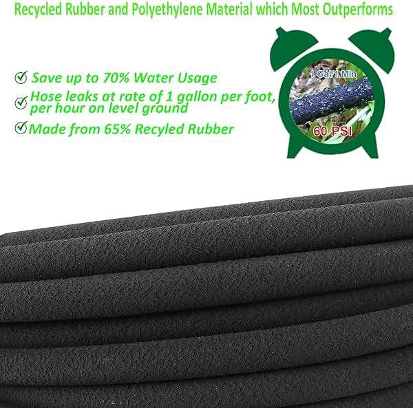 STYDDI Soaker Hose, 1/2" x 25 FT Round Rubber Garden Soaker Hose, Heavy Duty Water Seeper Soaker Hoses for Foundation Watering, Garden Beds, Garden, Lawn and Plants - Image 4