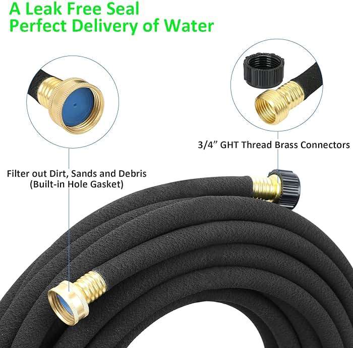 STYDDI Soaker Hose, 1/2" x 25 FT Round Rubber Garden Soaker Hose, Heavy Duty Water Seeper Soaker Hoses for Foundation Watering, Garden Beds, Garden, Lawn and Plants - Image 5