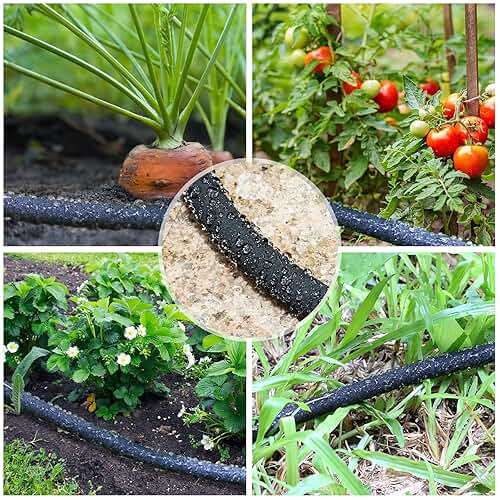 STYDDI Soaker Hose, 1/2" x 25 FT Round Rubber Garden Soaker Hose, Heavy Duty Water Seeper Soaker Hoses for Foundation Watering, Garden Beds, Garden, Lawn and Plants - Image 6