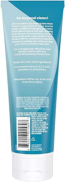 Lume Acidified Body Wash - 24 Hour Odor Control - Removes Odor Better than Soap - Moisturizing Formula - Formulated Without SLS or Parabens - OB/GYN Developed - 8.5 ounce (Unscented) - Image 2