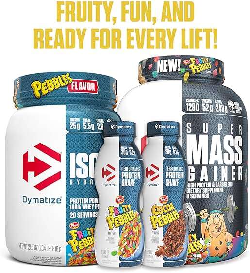 Dymatize x Fruity Pebbles ISO100 Whey Protein Powder Isolate, 25g of Protein, 5.5g BCAAs, 120 Cal., Gluten Free, 1g Fat, 1g Sugar, 2g Carb (20 Servings) - Image 5