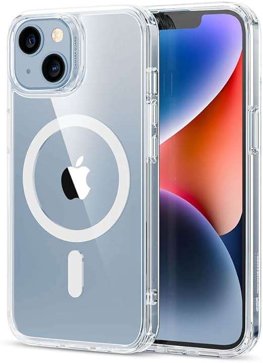 ESR for iPhone 14/iPhone 13 Case, Compatible with MagSafe, Shockproof Military-Grade Protection, Scratch-Resistant Back, Magnetic Phone Case for iPhone 14/iPhone 13, Classic Hybrid Case, Clear - Image 1