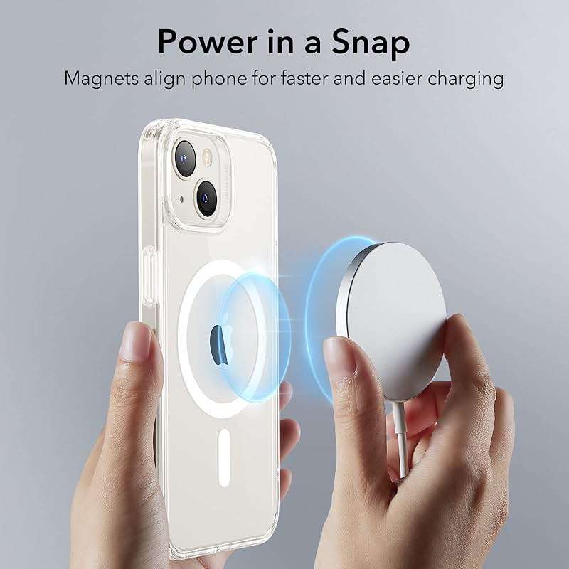 ESR for iPhone 14/iPhone 13 Case, Compatible with MagSafe, Shockproof Military-Grade Protection, Scratch-Resistant Back, Magnetic Phone Case for iPhone 14/iPhone 13, Classic Hybrid Case, Clear - Image 3