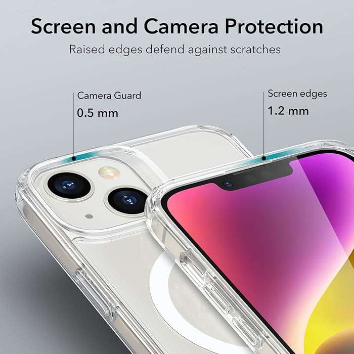 ESR for iPhone 14/iPhone 13 Case, Compatible with MagSafe, Shockproof Military-Grade Protection, Scratch-Resistant Back, Magnetic Phone Case for iPhone 14/iPhone 13, Classic Hybrid Case, Clear - Image 7