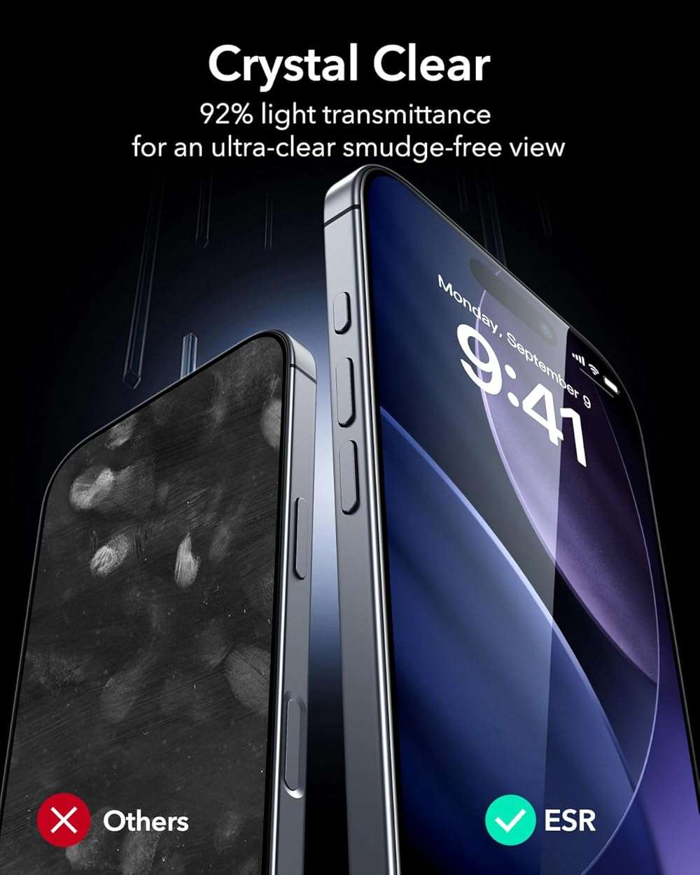 ESR 3 Pack for iPhone 17e/iPhone 16e/iPhone 14/iPhone 13/13 Pro Screen Protector, [9H Hardness] [Military Grade Shatterproof] Full Coverage Tempered Glass Film with Easy Installation Tool, HD Clear, Scratch Resistant - Image 6