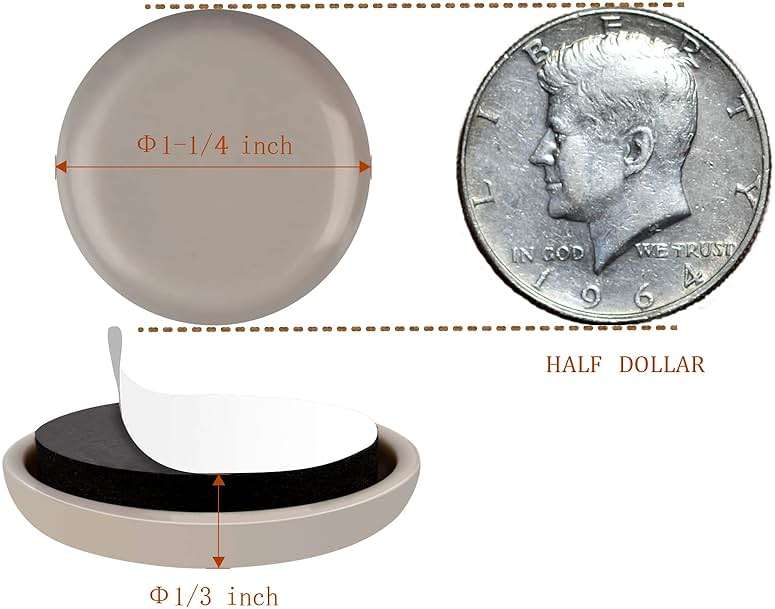 1-1/4" Furniture Sliders for Carpet & Hardwood Floors, 24PCS Furniture Pads for Quickly and Easily Move Any Item and Protect The Floor - Image 2