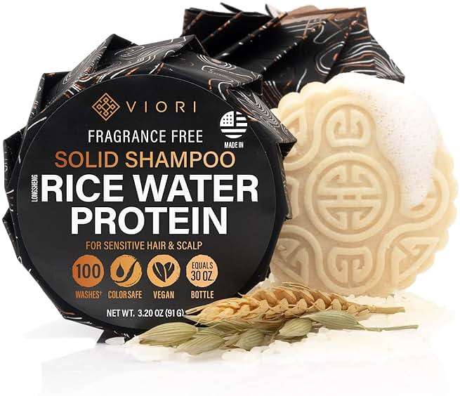 Viori Native Essence Shampoo Bar Made with Rice Water - Handcrafted All Natural Shampoo Bars - Sulfate Free - Image 1