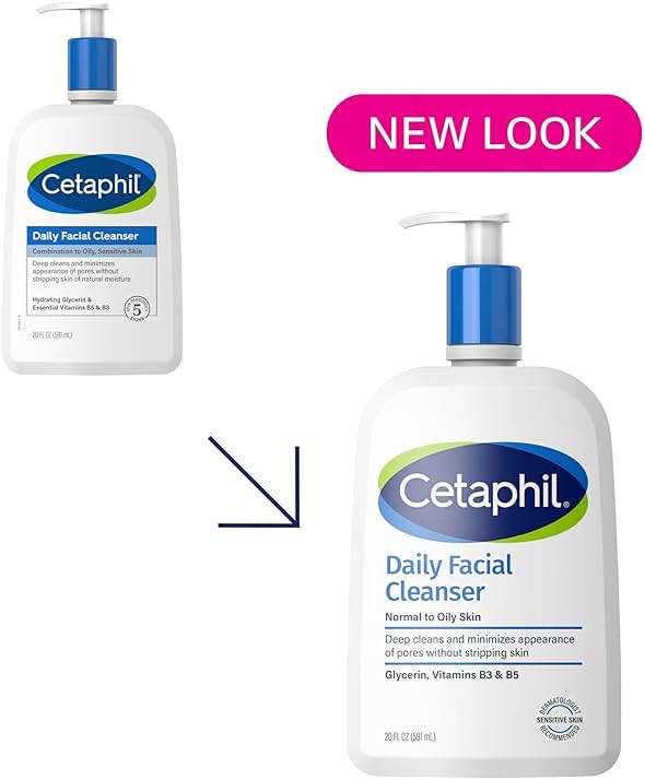 Cetaphil Face Wash, Daily Facial Cleanser for Sensitive, Combination to Oily Skin, 20 oz, Gentle Foaming, Soap Free, Hypoallergenic - Image 2