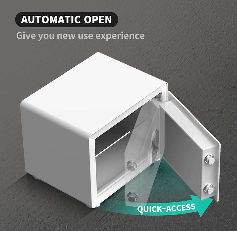 KAPUCI Modern Minimalism Design Biometric Fingerprint Touch Screen Safe, 1.28 Cubic Feet Auto-Open Safe Box with Digital Virtual Password,Safety Steel Home Safes for Wardrobe,Home,Office,Hotel - Image 6