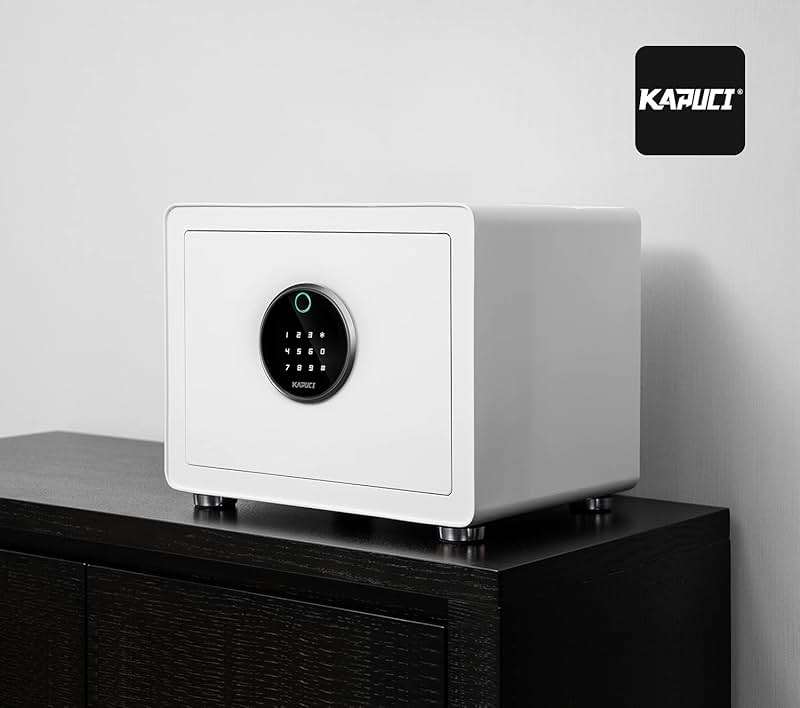 KAPUCI Modern Minimalism Design Biometric Fingerprint Touch Screen Safe, 1.28 Cubic Feet Auto-Open Safe Box with Digital Virtual Password,Safety Steel Home Safes for Wardrobe,Home,Office,Hotel - Image 7
