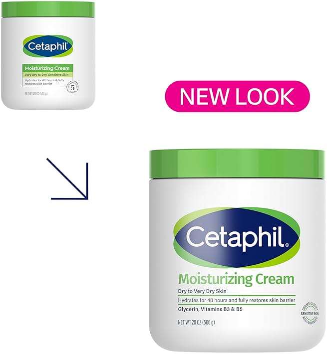 Cetaphil Face & Body Moisturizer, Hydrating Moisturizing Cream for Dry to Very Dry, Sensitive Skin, NEW 20 oz, Fragrance Free, Non-Comedogenic, Non-Greasy (Packaging May Vary) - Image 2