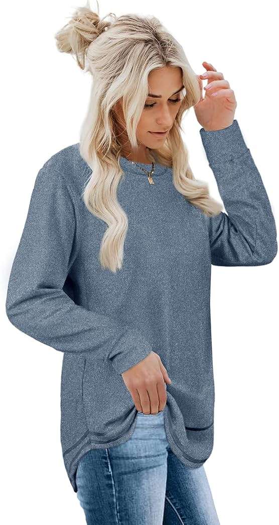 Dofaoo Sweatshirts for Women Crewneck Long Sleeve Shirts Tunic Tops for Leggings Fall Fashion Winter Clothing - Image 3