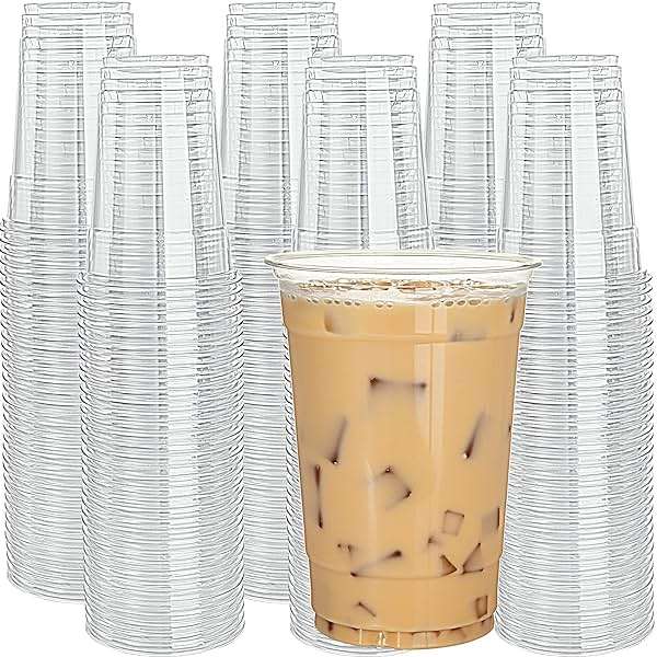 Fabulous Party 300 Pack Crystal Clear 16 Oz Plastic Cups Disposable Cups, PET Clear Cups for Party, Smoothie Disposable Drinkware for Wedding, Cold Drink Cup for Sparkling Ice Coffee Bubble Tea - Image 1