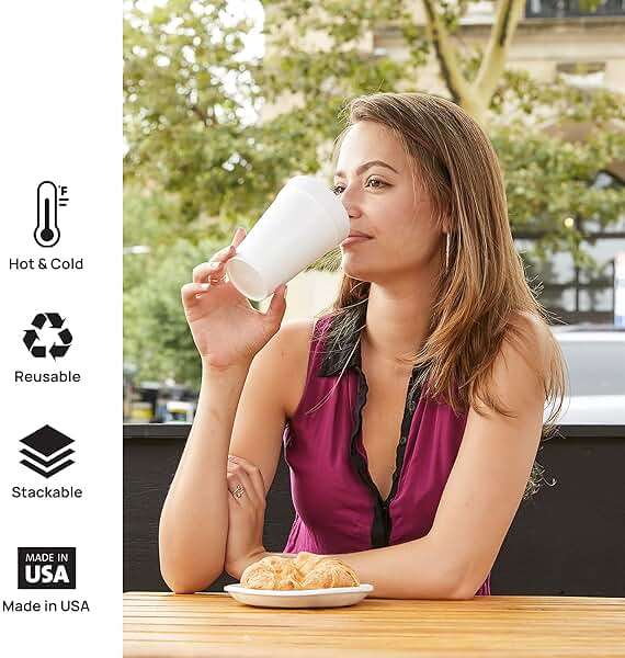 Shop Square 16 Oz Disposable Foam Cups (50 Pack), White Foam Insulates Hot & Cold Beverages, Made in the USA, To-Go Cups - for Coffee, Tea, Hot Cocoa, Soup, Broth, Smoothie, Soda, Juice - Image 7