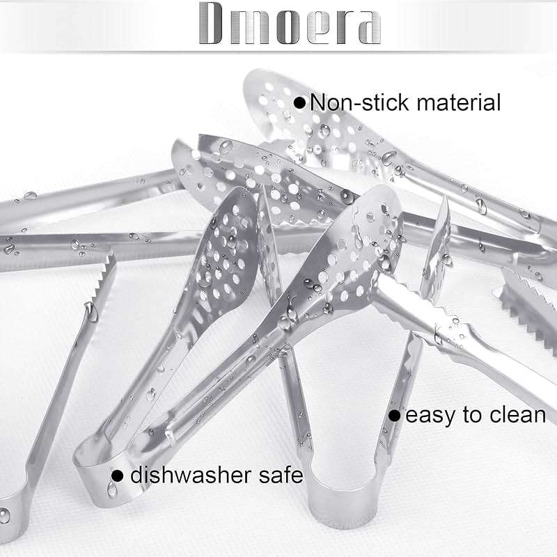 12 Pack Premium Small Serving Tongs, Dmoera Mini Stainless Steel Appetizer Tongs, 5Inch,5.2Inch(12.7cm) - Image 4